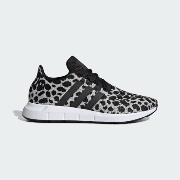 Adidas Swift Run Womens Running Shoes White Black Leopard BD7962 NEW Multi Sz - Picture 2 of 10